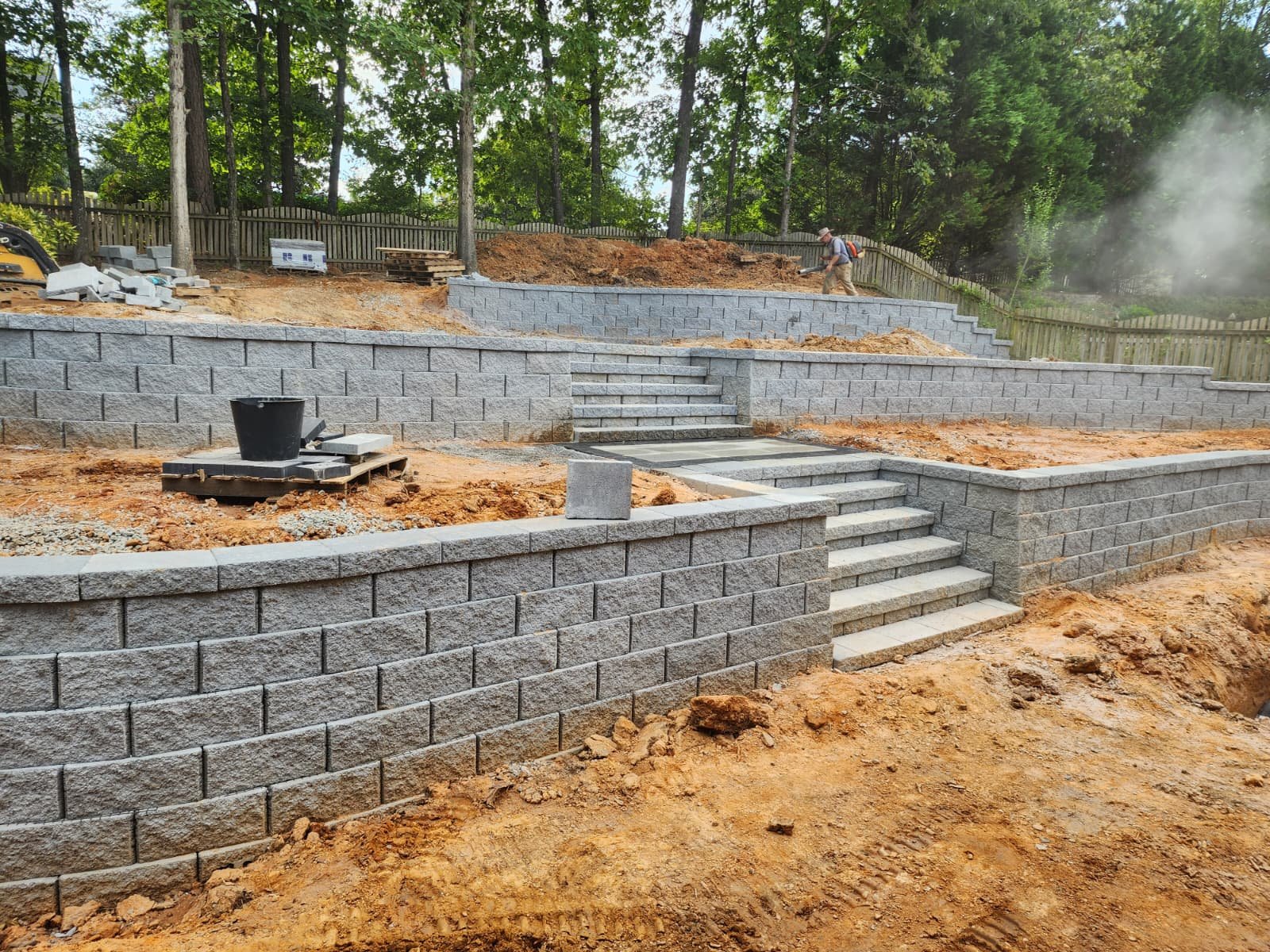 Hardscaping and retaining wall work, view 9